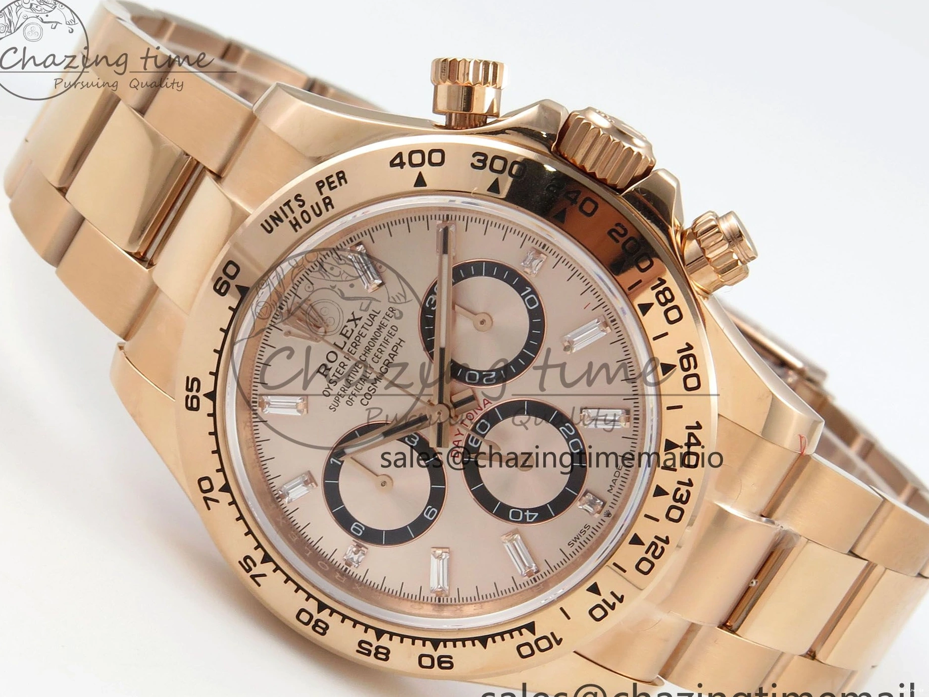 1227 TechFriendly Daytona 126505 RG QF 1:1 Best Edition RG Black Dial Crystal Markers On RG Bracelet SH4131 V6 (Gain Weight) 303